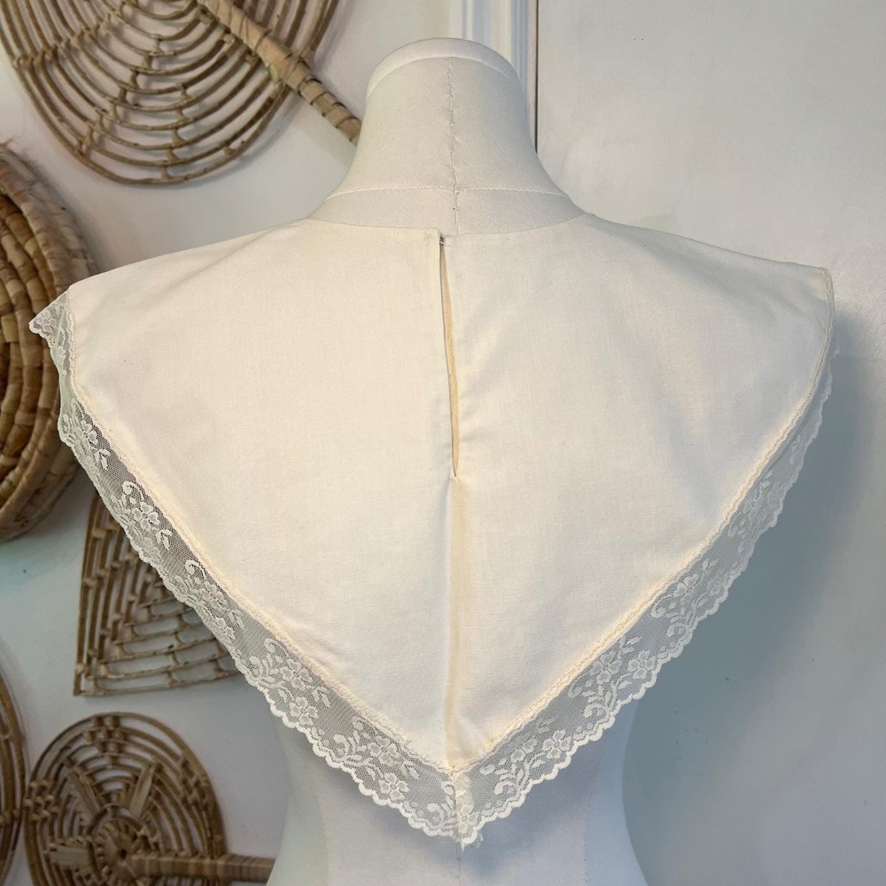 Vintage Lace Prairie Collar Detachable Dickey Ivory Coquette Cottagecore - Picture 5 of 6